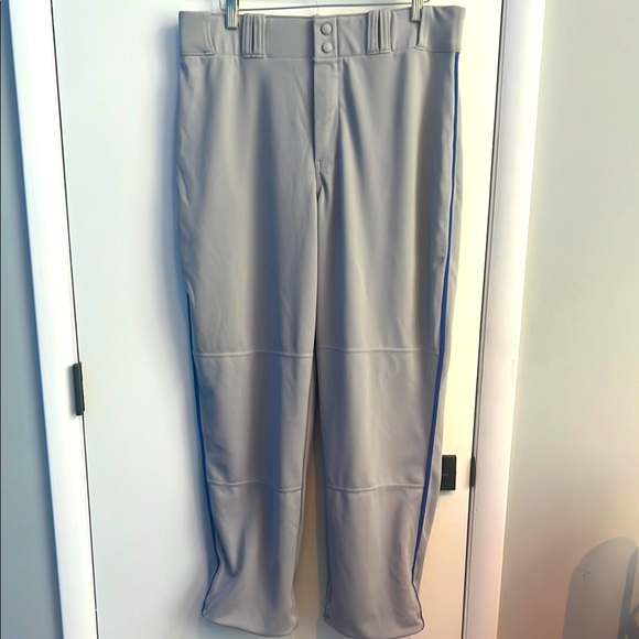 Men's Gray Baseball Pants with Blue‎ Pinstripe Adult Large - Picture 3 of 7